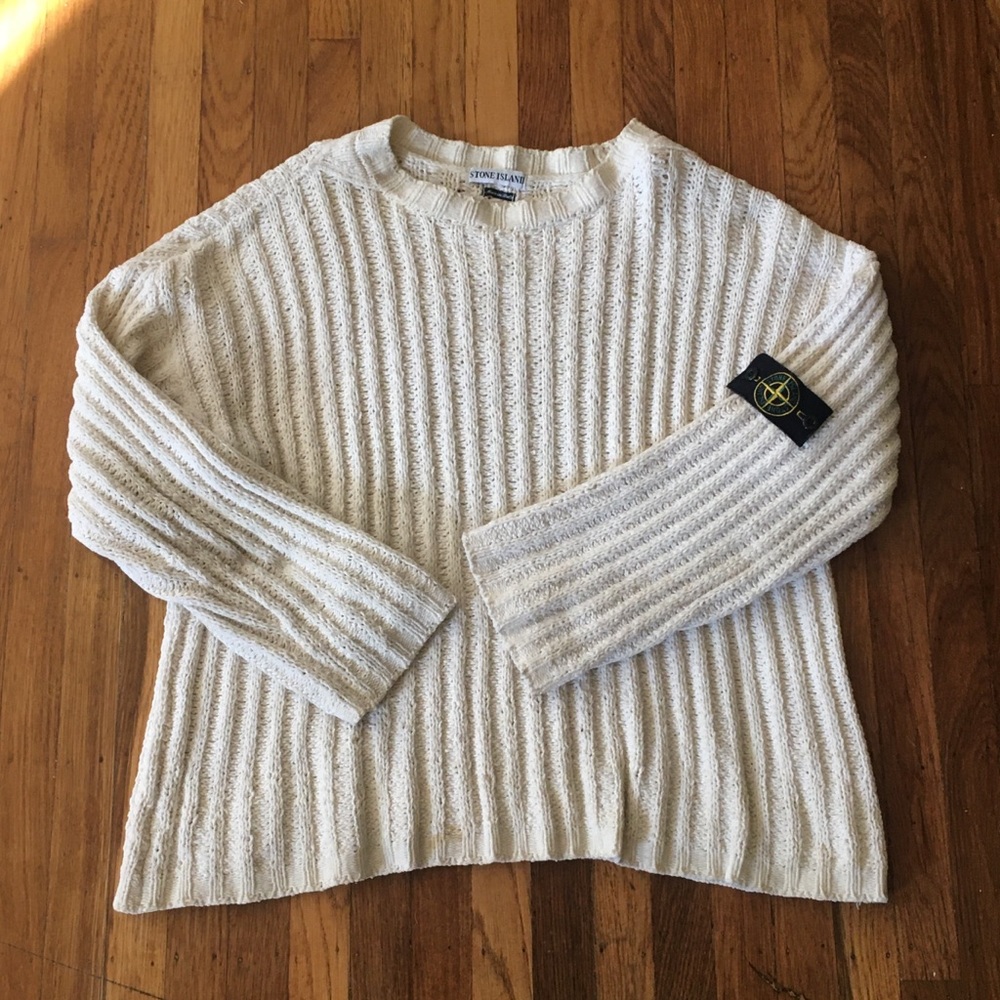 Knitted Cream Stone Island Crewneck